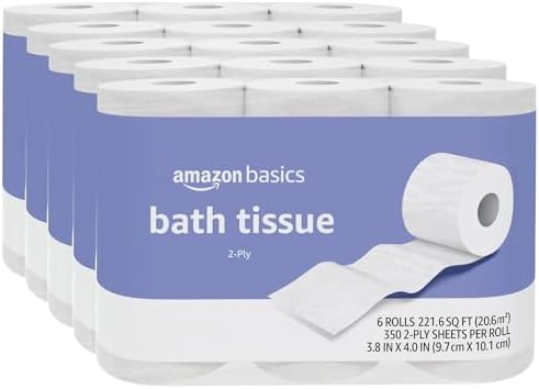 Amazon Basics 2-Ply Toilet Paper – 30 Rolls