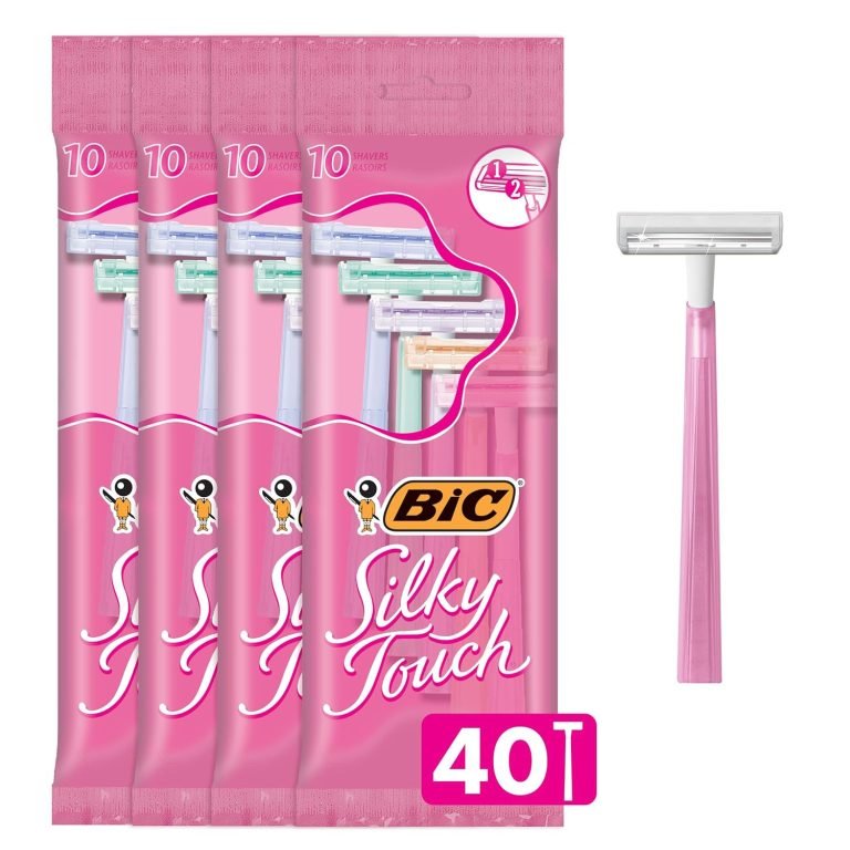 BIC Silky Touch Women’s Razors: 40-Count Value Pack, 2 Blades, Pretty Pastel Handles