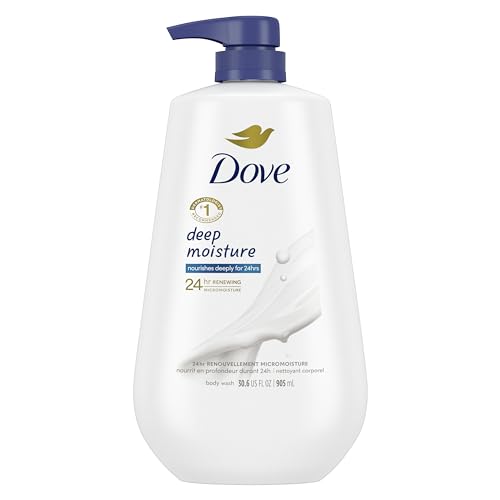 Deep Moisture Dove Body Wash with Pump for Dry Skin – 30.6 oz