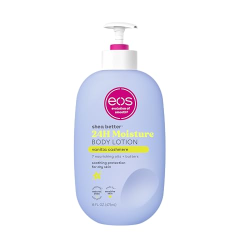 EOS Vanilla Cashmere Body Lotion – 24-Hour Moisture, Lightweight, Vegan & Natural Shea, 16 fl oz