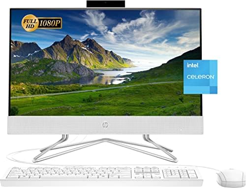 HP 2022 All-in-One Desktop – 21.5″ FHD Display, Intel Celeron J4025, 16GB RAM, 512GB SSD, Windows 11 – White