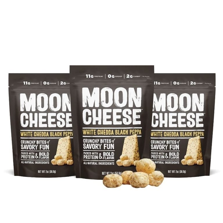 Moon Cheese White Cheddar Black Pepper Bites, 2oz 3-Pack – Real Cheese, Keto Snack