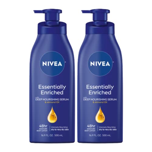 NIVEA Essentially Enriched Body Lotion for Dry Skin 2 Pack – 16.9 Fl Oz