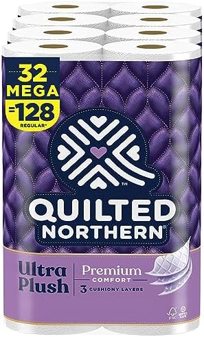 Quilted Northern Ultra Plush 32 Mega Rolls: 128 Regular Rolls