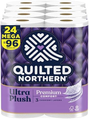 Quilted Northern Ultra Plush Toilet Paper: 24 Mega Rolls, 3X More Absorbent, Luxuriously Soft